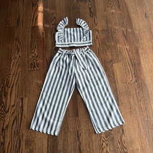 SHEIN 2pc Set Crop top with Wide Leg pant Sz 10